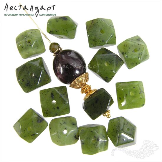 Серпентин натуральный Сubism 10х7 мм (уп. 6 шт.)