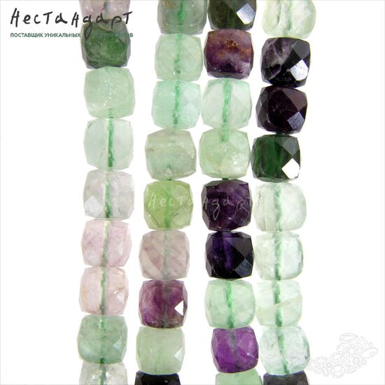 Флюорит натуральный Cube с огранкой 8,5 мм, изображение 4