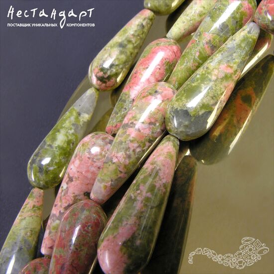 Унакит натуральный Smooth Drop 30х10 мм, изображение 2