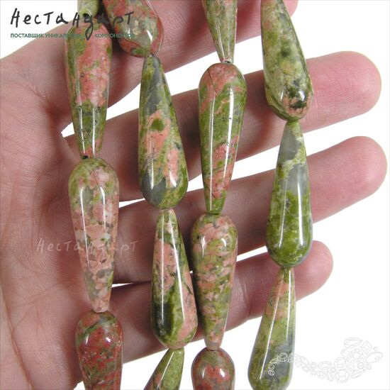 Унакит натуральный Smooth Drop 30х10 мм, изображение 3