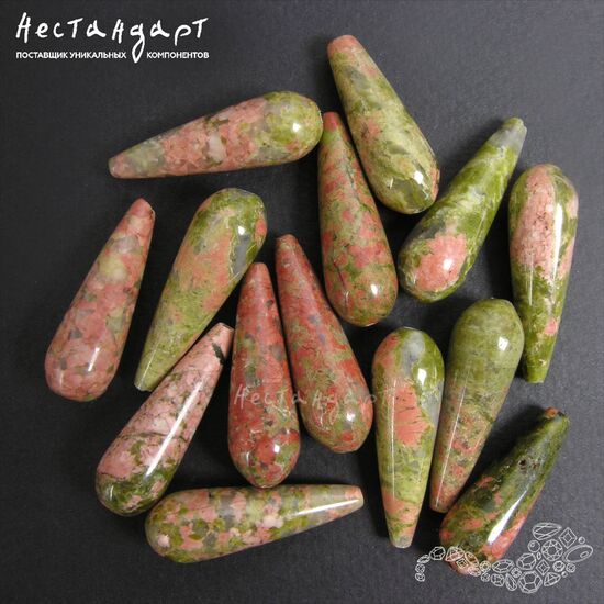 Унакит натуральный Smooth Drop 30х10 мм, изображение 4