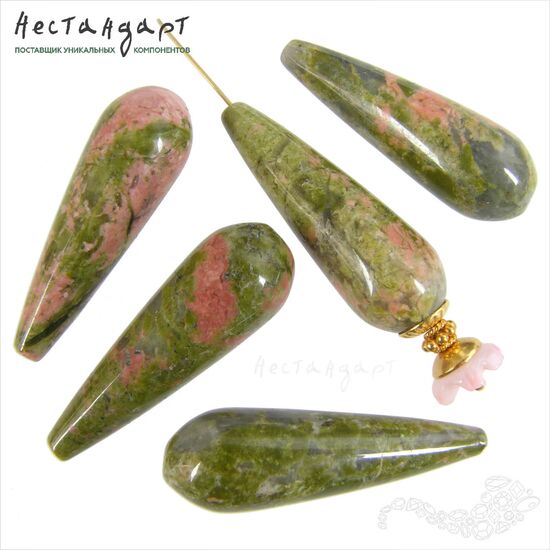 Унакит натуральный Smooth Drop 30х10 мм, изображение 5