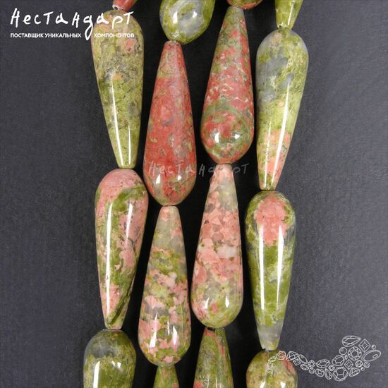 Унакит натуральный Smooth Drop 30х10 мм, изображение 6