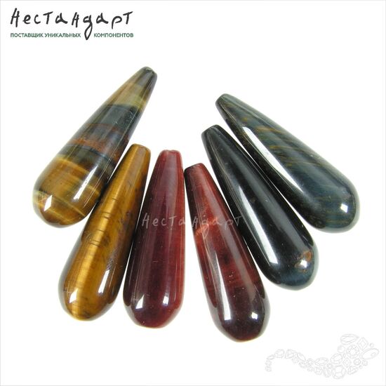 Тигровый, бычий глаз натуральный Smooth Drop 30х10 мм