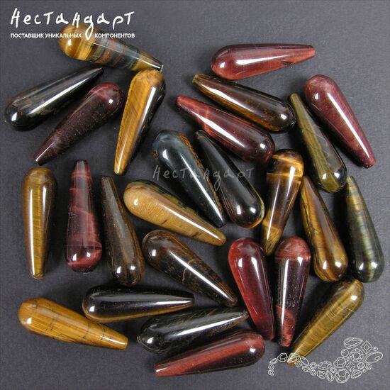 Тигровый, бычий глаз натуральный Smooth Drop 30х10 мм, изображение 3