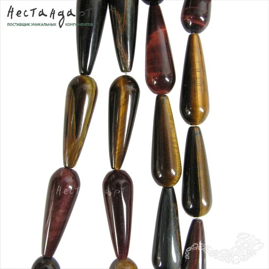 Тигровый, бычий глаз натуральный Smooth Drop 30х10 мм, изображение 4