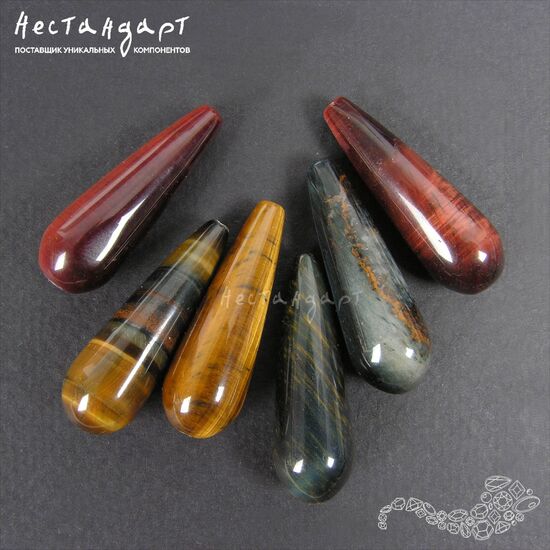 Тигровый, бычий глаз натуральный Smooth Drop 30х10 мм, изображение 5