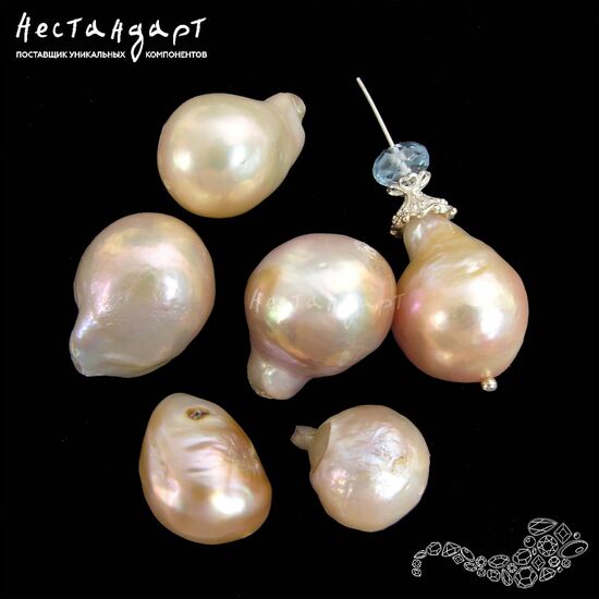 Жемчуг натуральный Roseate Baroque Drop 17-21 мм