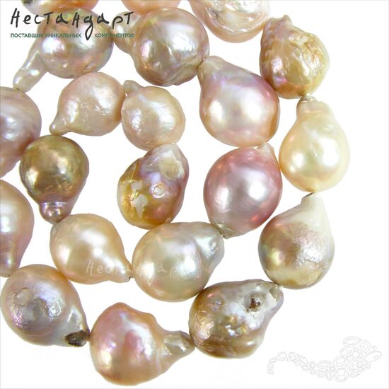 Жемчуг натуральный Roseate Baroque Drop 17-21 мм, изображение 3