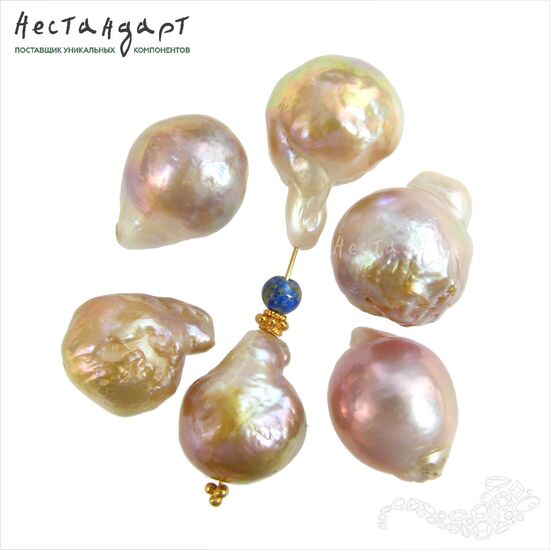 Жемчуг натуральный Roseate Baroque Drop 17-21 мм, изображение 4