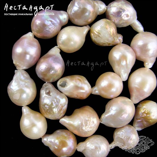 Жемчуг натуральный Roseate Baroque Drop 17-21 мм, изображение 5