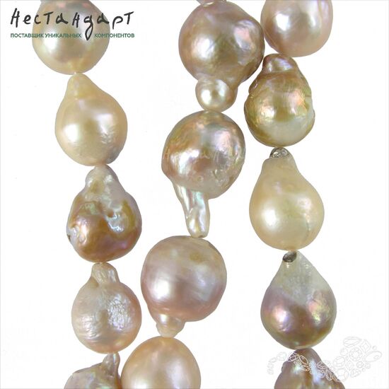 Жемчуг натуральный Roseate Baroque Drop 17-21 мм, изображение 6