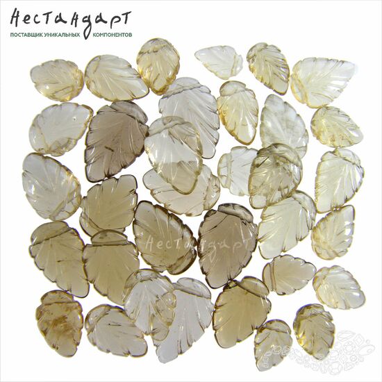 Кварц дымчатый натуральный резной Mini Leaf 6-10 мм (уп. 5 шт.)