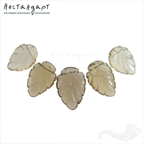 Кварц дымчатый натуральный резной Mini Leaf 6-10 мм (уп. 5 шт.), изображение 5