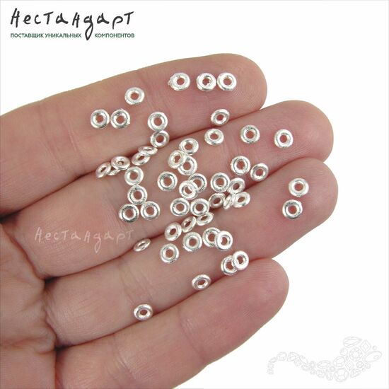 Бусина-спейсер Matte 3,8х0,9 мм (уп. 50 шт.), изображение 2