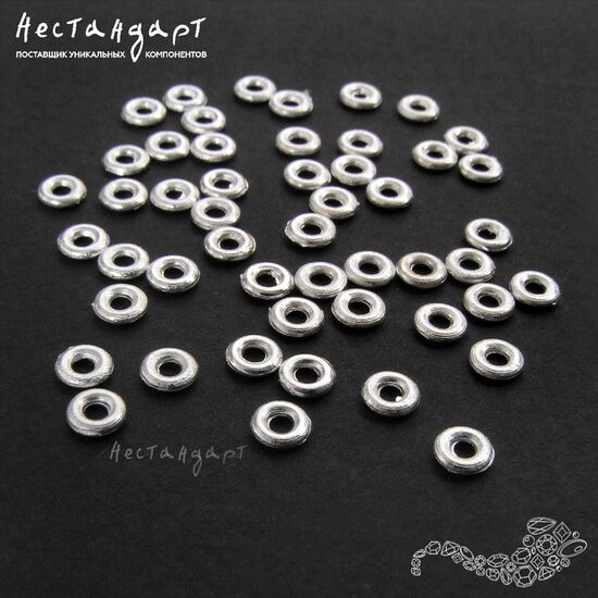 Бусина-спейсер Matte 3,8х0,9 мм (уп. 50 шт.), изображение 3