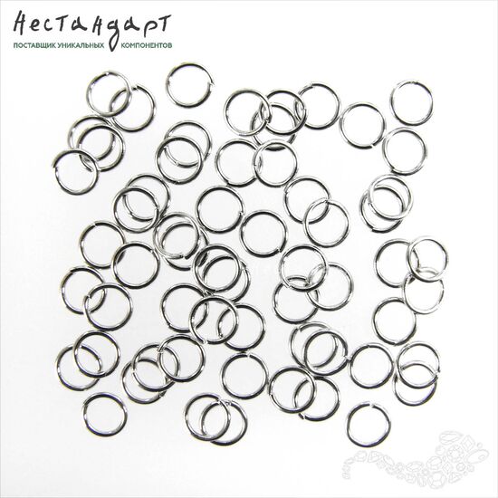 Кольцо соединительное разъемное Rhodium Plated 5х0,6 мм (уп. 20 шт.), изображение 3