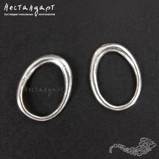 Кольцо декоративное Textured Ring Sterling Silver 13х10 мм, изображение 3