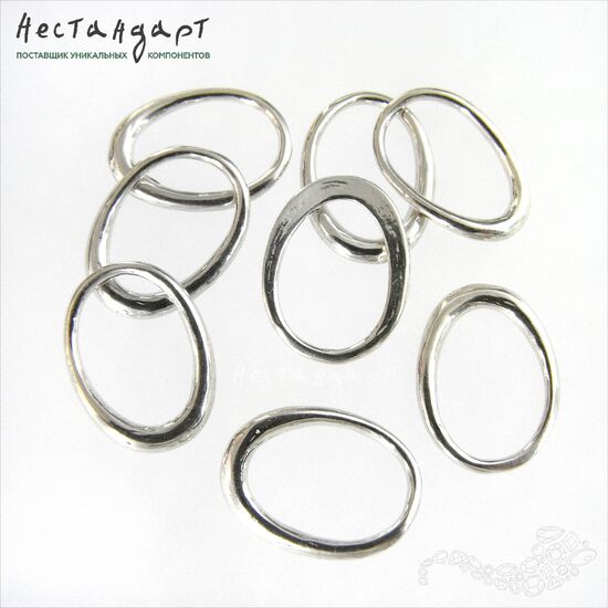 Кольцо декоративное Textured Ring Sterling Silver 13х10 мм, изображение 4