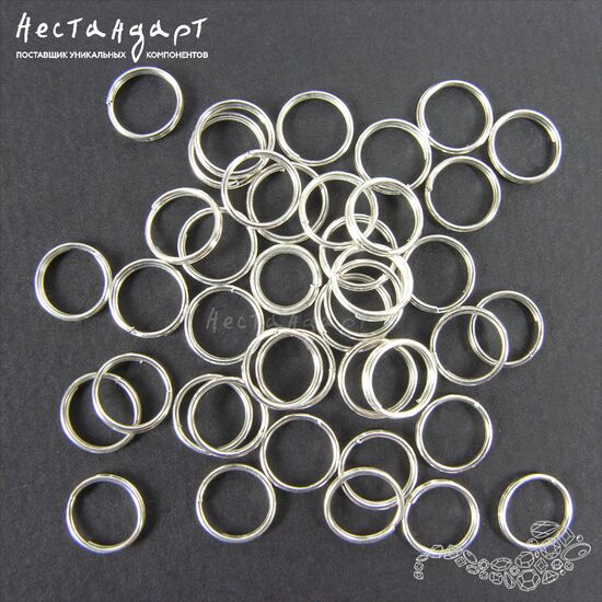 Кольцо двойной крутки Double Rings Silver Tone 7 мм (уп. 20 шт.), изображение 2