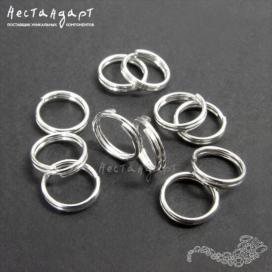 Кольцо соединительное двойной крутки Sterling Silver 8 мм