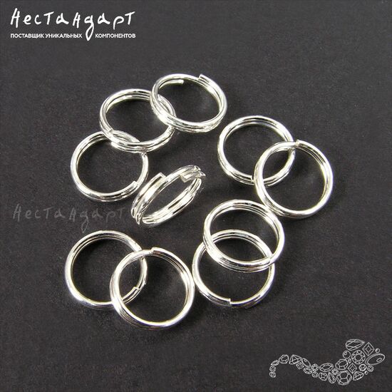 Кольцо соединительное двойной крутки Sterling Silver 8 мм, изображение 2