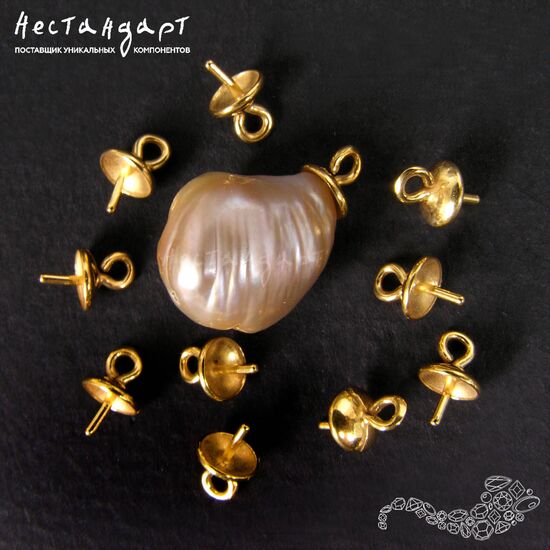 Концевик-пустышка Modern Vermeil Sterling Silver 8х4 мм, изображение 2