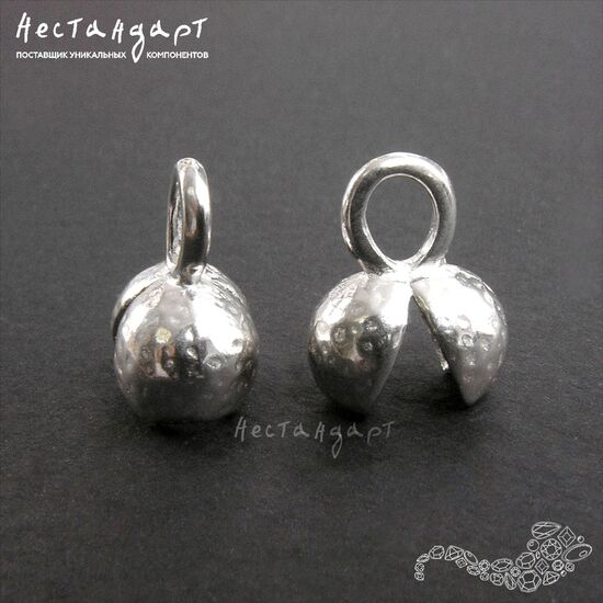 Каллот для узла Textured Sterling Silver 12,5х7 мм, изображение 3