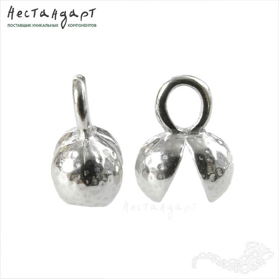 Каллот для узла Textured Sterling Silver 12,5х7 мм, изображение 4