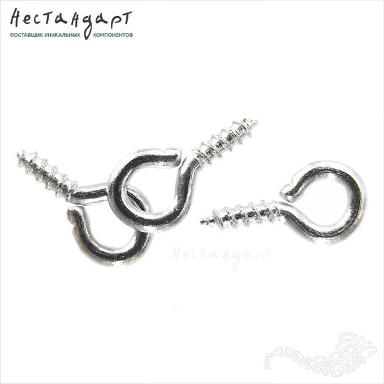 Штифт винтовой с петлей Screw Silver 8 мм (уп.10 шт.)