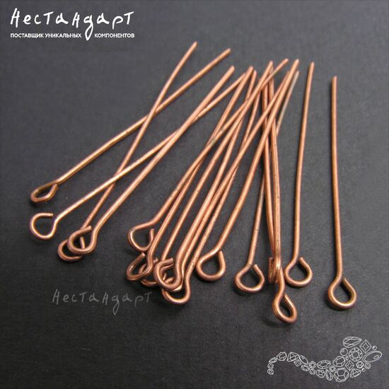 Пин с петлей Antique Copper 40х0,7 мм (уп. 30 шт.), изображение 2