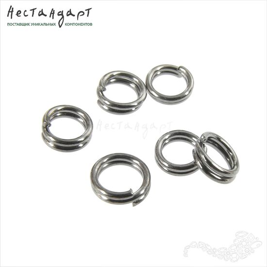 Кольцо двойной крутки Double Rings Black Gun 5 мм (уп. 20 шт.), изображение 2