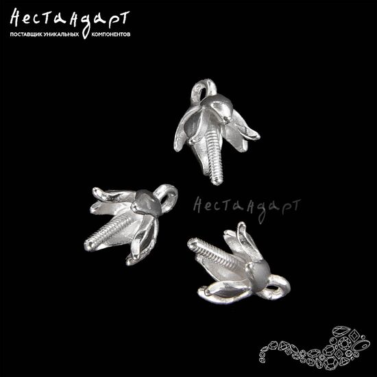 Концевик со штифтом Sonnette Sterling Silver Rhodium Plated 8х5 мм, изображение 3