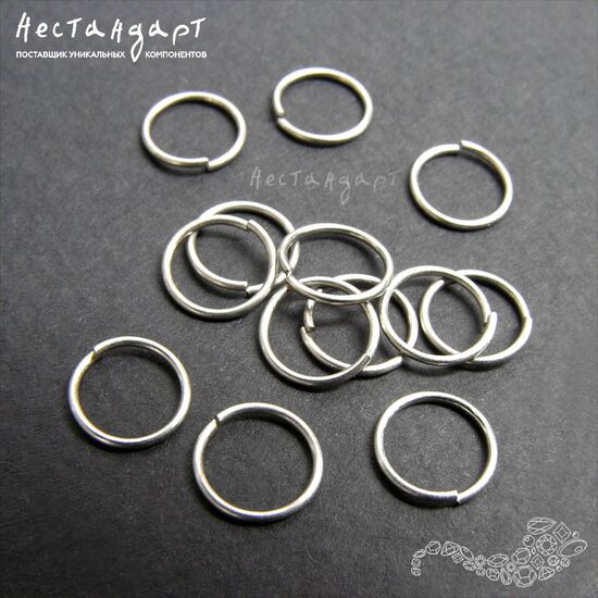 Кольцо соединительное разъемное Rhodium Tone 7х0,6 мм (уп. 30 шт.), изображение 2