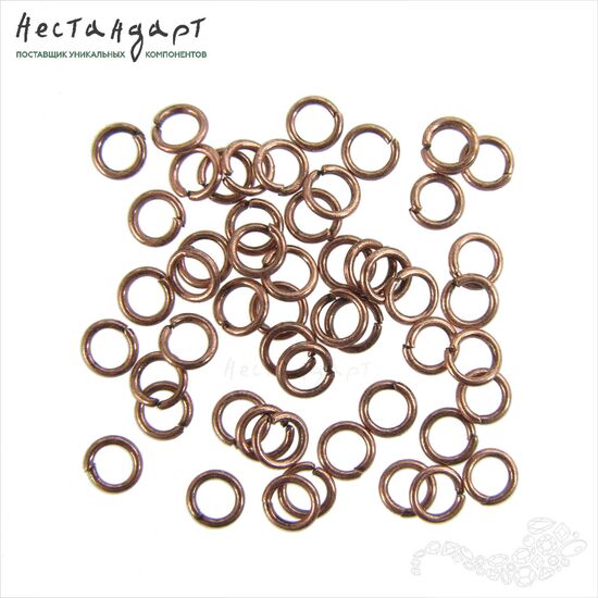 Кольцо соединительное разъемное Antique Copper 4х0,65 мм (уп. 50 шт.)