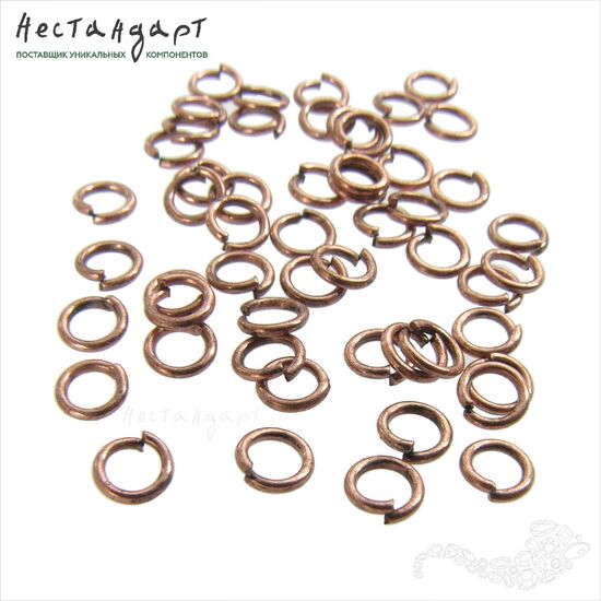 Кольцо соединительное разъемное Antique Copper 4х0,65 мм (уп. 50 шт.), изображение 2