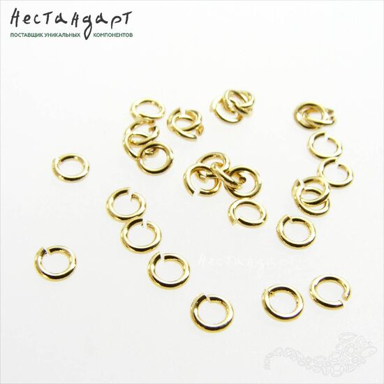 Кольцо соединительное разъемное Gold Plated 3х0,6 мм (уп. 20 шт.), изображение 2