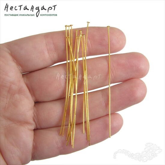 Пин с шляпкой Gold Tone 60х0,6 (уп. 30 шт.), изображение 2