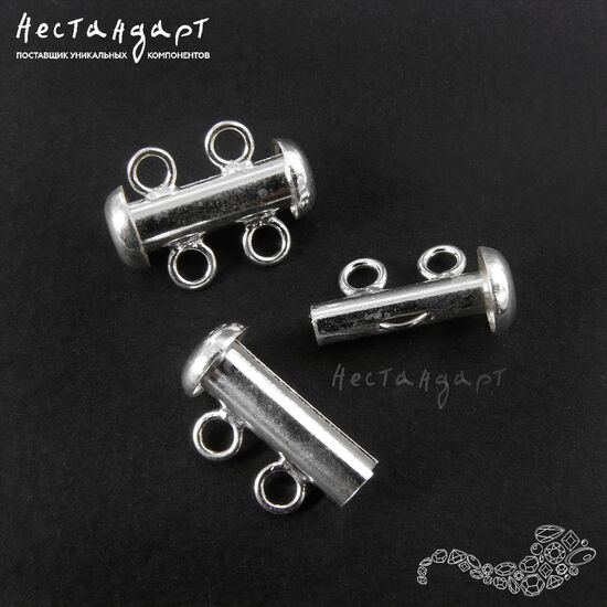 Замок-коннектор с фиксатором 2-strand Sterling Silver 16 мм, изображение 3