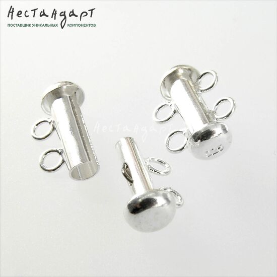 Замок-коннектор с фиксатором 2-strand Sterling Silver 16 мм, изображение 4