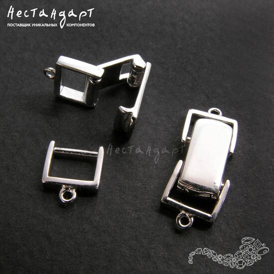 Замок Cassetta Sterling Silver Rhodium Plated 18 мм, изображение 3