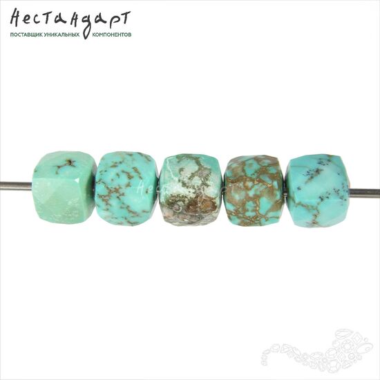 Бирюза натуральная стабилизированная Hubei Cube 6-7 мм, изображение 7