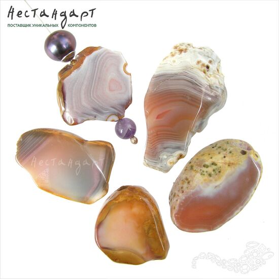 Агат натуральный Pastel Mist 21-51 мм, изображение 2