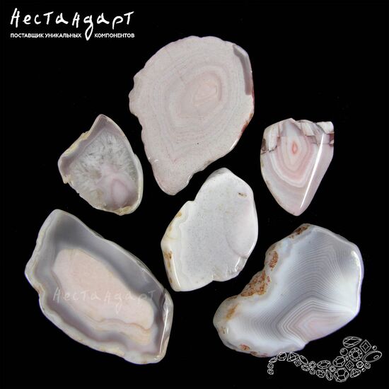 Агат натуральный Pastel Mist 21-51 мм, изображение 3