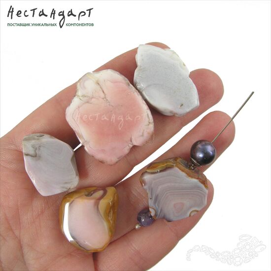 Агат натуральный Pastel Mist 21-51 мм, изображение 4