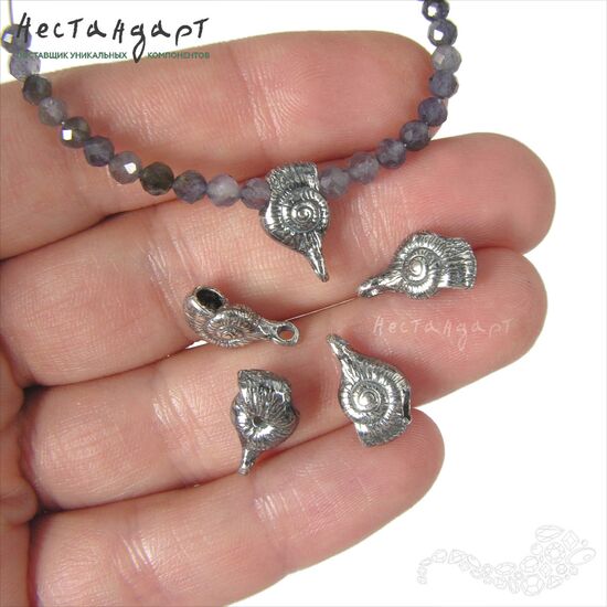 Бейл-держатель для кулона Snail Silver Plated 13х8 мм, изображение 2