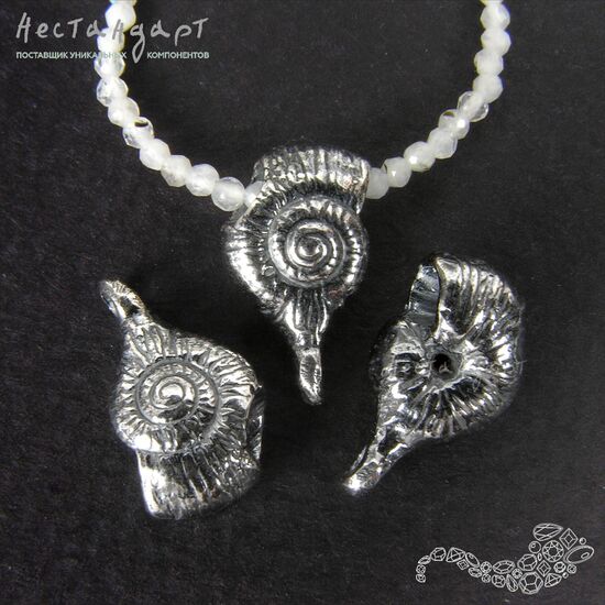 Бейл-держатель для кулона Snail Silver Plated 13х8 мм, изображение 3