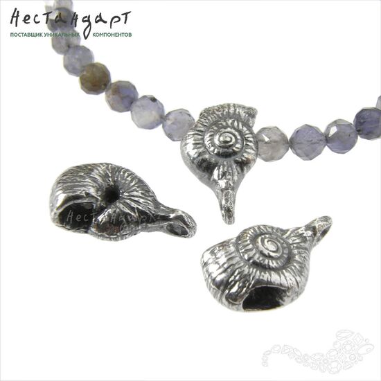 Бейл-держатель для кулона Snail Silver Plated 13х8 мм, изображение 4