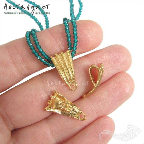 Бейл-держатель для кулона Ancient Shell Gold Plated 18 мм, изображение 2