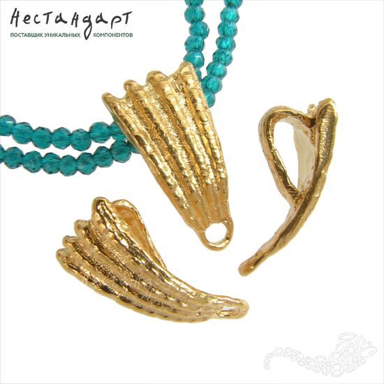 Бейл-держатель для кулона Ancient Shell Gold Plated 18 мм, изображение 4